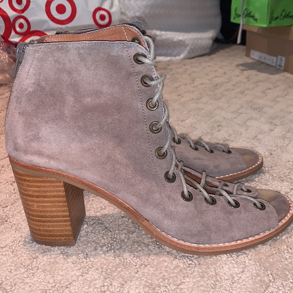 Jeffrey Campbell Suede Open Lace Booties - image 4